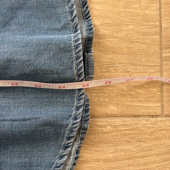 Frame Shirred Sleeve Button Up Shirt Women's Small Blue Denim Chambray Office - Picture 10 of 11